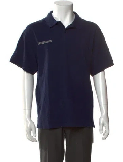 Pre-owned Pangaia Collar Short Sleeve Polo Shirt In Blue