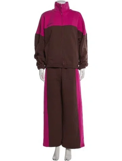 Pre-owned Pangaia Colorblock Pattern Lounge Set In Brown