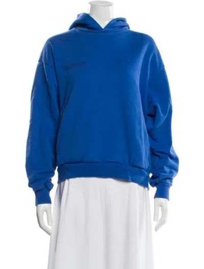 Pre-owned Pangaia Crew Neck Long Sleeve Hoodie In Blue