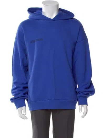 Pre-owned Pangaia Crew Neck Long Sleeve Hoodie In Blue