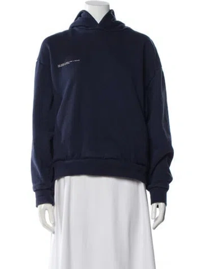 Pre-owned Pangaia Crew Neck Long Sleeve Hoodie In Blue