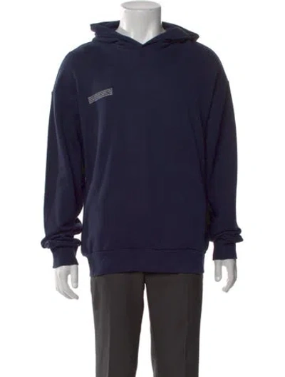 Pre-owned Pangaia Crew Neck Long Sleeve Hoodie In Blue