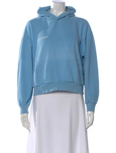 Pre-owned Pangaia Crew Neck Long Sleeve Hoodie In Blue