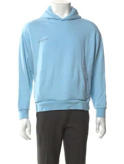 Pre-owned Pangaia Crew Neck Long Sleeve Hoodie In Blue