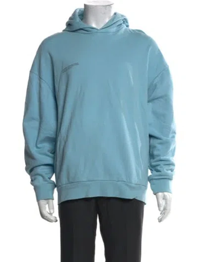 Pre-owned Pangaia Crew Neck Long Sleeve Hoodie In Blue
