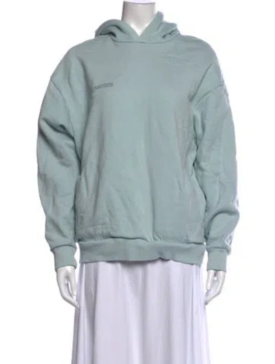 Pre-owned Pangaia Crew Neck Long Sleeve Hoodie In Blue