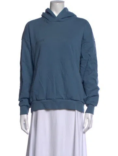 Pre-owned Pangaia Crew Neck Long Sleeve Hoodie In Blue