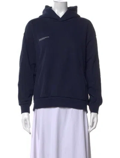 Pre-owned Pangaia Crew Neck Long Sleeve Hoodie In Blue