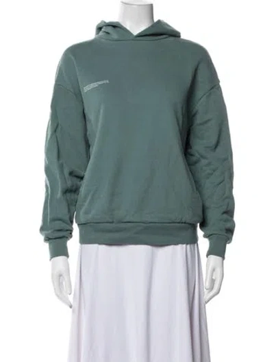 Pre-owned Pangaia Crew Neck Long Sleeve Hoodie In Blue