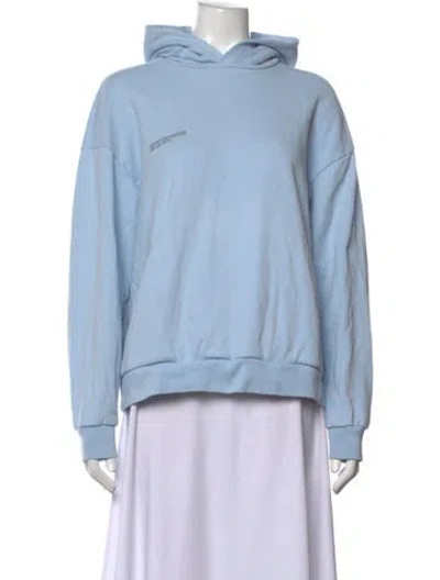 Pre-owned Pangaia Crew Neck Long Sleeve Hoodie In Blue