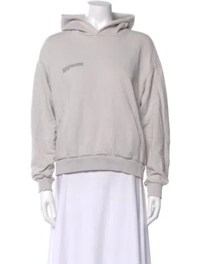 Pre-owned Pangaia Crew Neck Long Sleeve Hoodie In Gray