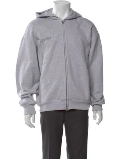 Pre-owned Pangaia Crew Neck Long Sleeve Hoodie In Gray