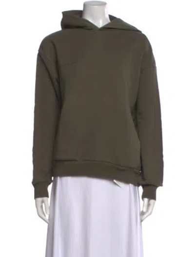 Pre-owned Pangaia Crew Neck Long Sleeve Hoodie In Green