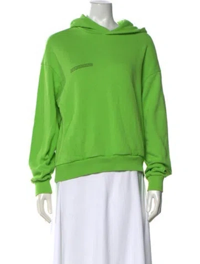 Pre-owned Pangaia Crew Neck Long Sleeve Hoodie In Green