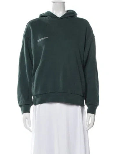 Pre-owned Pangaia Crew Neck Long Sleeve Hoodie In Green