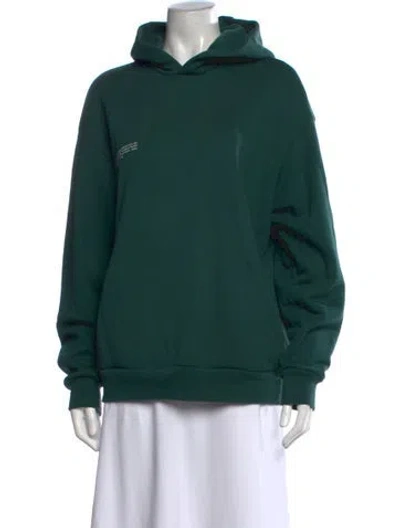 Pre-owned Pangaia Crew Neck Long Sleeve Hoodie In Green