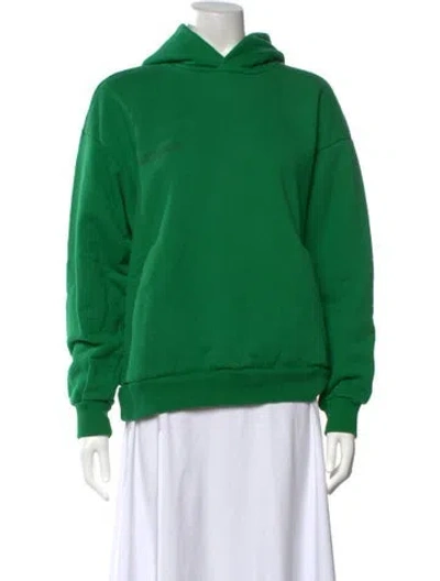 Pre-owned Pangaia Crew Neck Long Sleeve Hoodie In Green