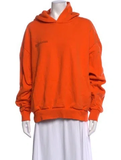 Pre-owned Pangaia Crew Neck Long Sleeve Hoodie In Orange