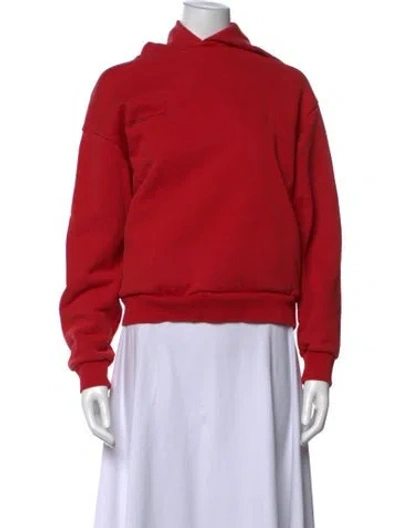 Pre-owned Pangaia Crew Neck Long Sleeve Hoodie In Red