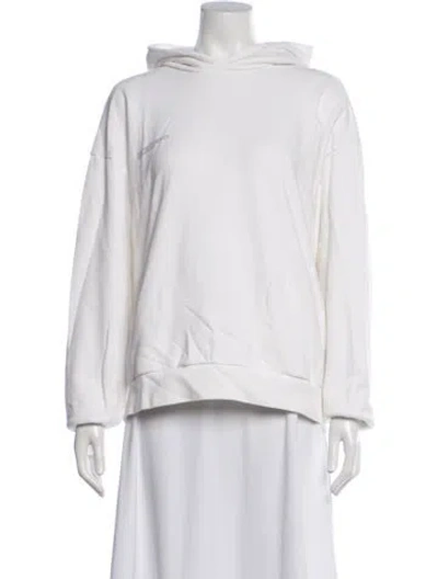 Pre-owned Pangaia Crew Neck Long Sleeve Hoodie In White