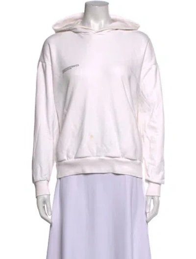 Pre-owned Pangaia Crew Neck Long Sleeve Hoodie In White