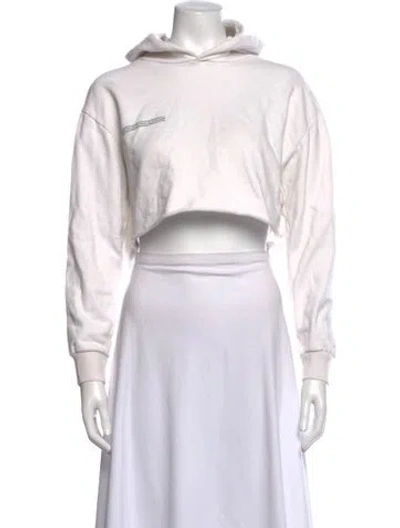 Pre-owned Pangaia Crew Neck Long Sleeve Hoodie In White