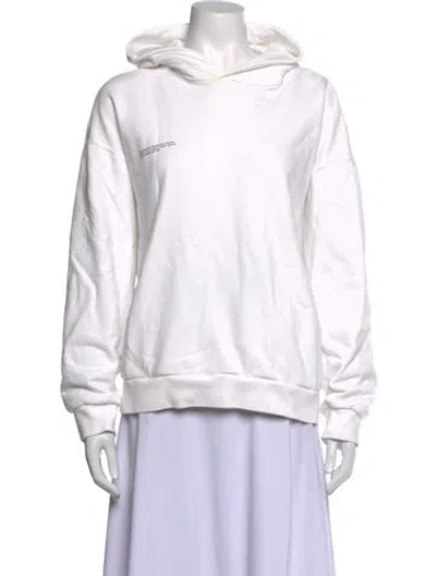 Pre-owned Pangaia Crew Neck Long Sleeve Hoodie In White