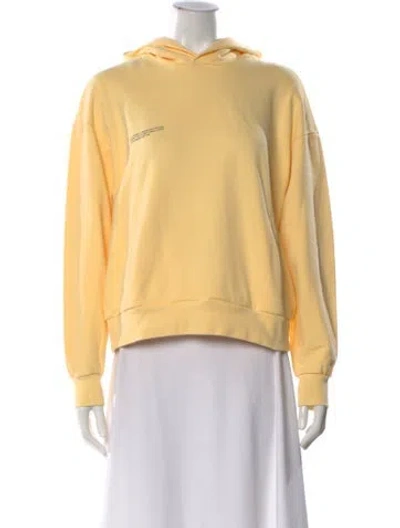 Pre-owned Pangaia Crew Neck Long Sleeve Hoodie In Yellow