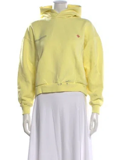 Pre-owned Pangaia Crew Neck Long Sleeve Hoodie In Yellow