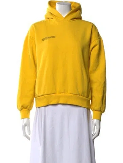 Pre-owned Pangaia Crew Neck Long Sleeve Hoodie In Yellow