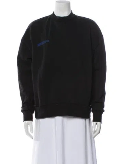 Pre-owned Pangaia Crew Neck Long Sleeve Sweatshirt In Black