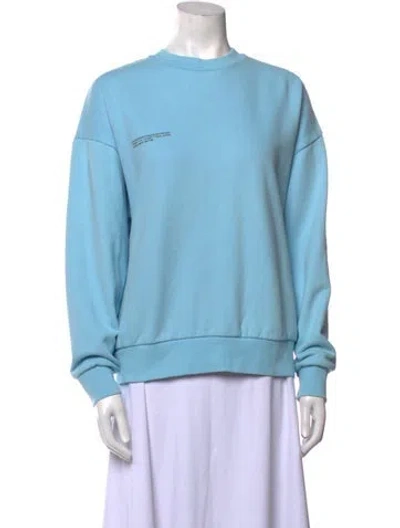 Pre-owned Pangaia Crew Neck Long Sleeve Sweatshirt In Blue