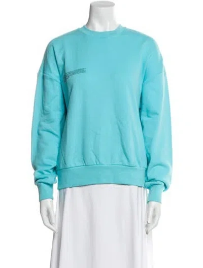 Pre-owned Pangaia Crew Neck Long Sleeve Sweatshirt In Blue