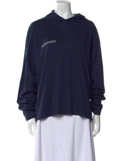 Pre-owned Pangaia Crew Neck Long Sleeve Sweatshirt In Blue