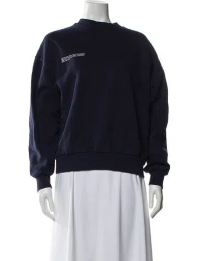Pre-owned Pangaia Crew Neck Long Sleeve Sweatshirt In Blue