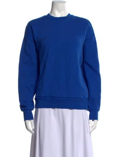 Pre-owned Pangaia Crew Neck Long Sleeve Sweatshirt In Blue