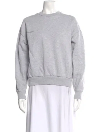 Pre-owned Pangaia Crew Neck Long Sleeve Sweatshirt In Gray
