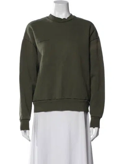 Pre-owned Pangaia Crew Neck Long Sleeve Sweatshirt In Green