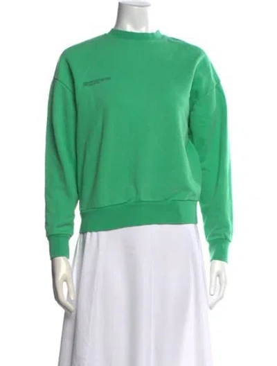 Pre-owned Pangaia Crew Neck Long Sleeve Sweatshirt In Green