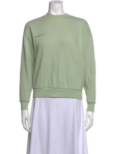 Pre-owned Pangaia Crew Neck Long Sleeve Sweatshirt In Green