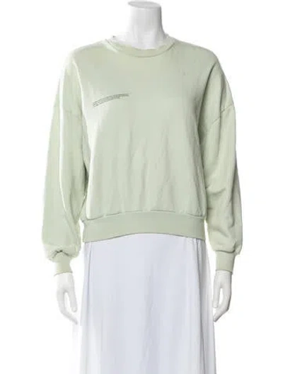 Pre-owned Pangaia Crew Neck Long Sleeve Sweatshirt In Green