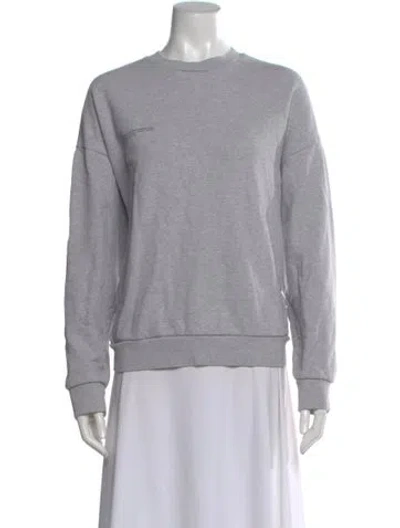 Pre-owned Pangaia Crew Neck Long Sleeve Sweatshirt In Grey