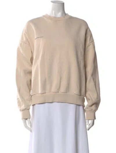 Pre-owned Pangaia Crew Neck Long Sleeve Sweatshirt In Neutral