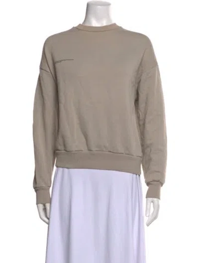 Pre-owned Pangaia Crew Neck Long Sleeve Sweatshirt In Neutrals