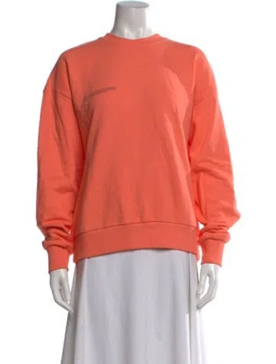 Pre-owned Pangaia Crew Neck Long Sleeve Sweatshirt In Orange