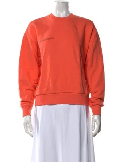 Pre-owned Pangaia Crew Neck Long Sleeve Sweatshirt In Orange
