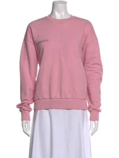 Pre-owned Pangaia Crew Neck Long Sleeve Sweatshirt In Pink