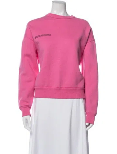 Pre-owned Pangaia Crew Neck Long Sleeve Sweatshirt In Pink