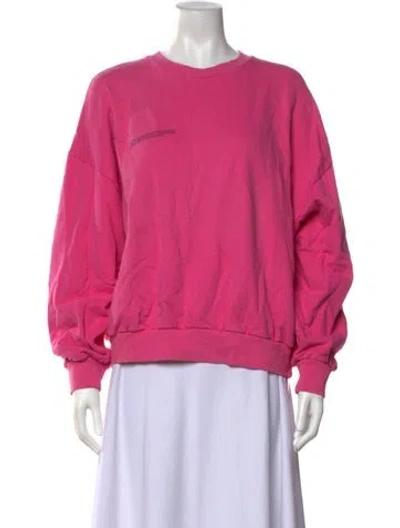 Pre-owned Pangaia Crew Neck Long Sleeve Sweatshirt In Pink