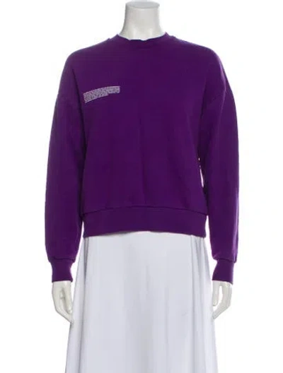 Pre-owned Pangaia Crew Neck Long Sleeve Sweatshirt In Purple